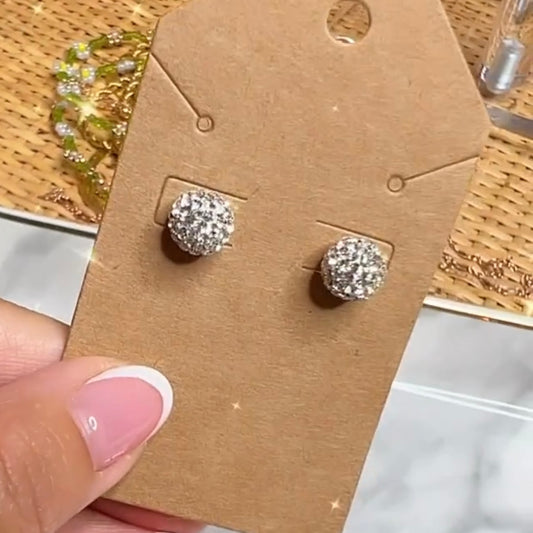 Silver Sparkly Stud Earring - 7mm