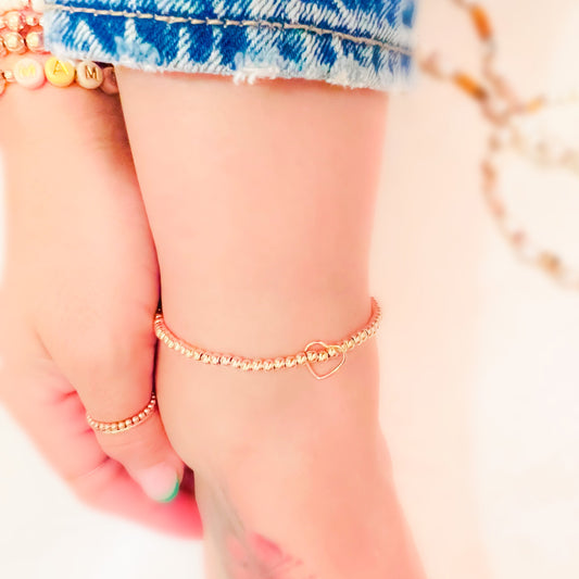 Heart of Gold Anklet