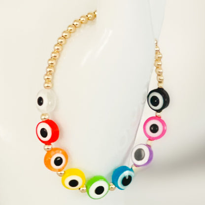 Rainbow Evil Eye Bracelet