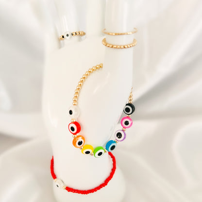 Rainbow Evil Eye Bracelet